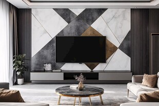 现代简约风客厅电视背景墙