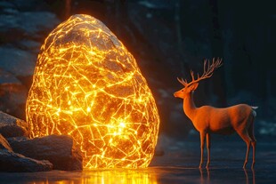 发光巨蛋旁的优雅麋鹿