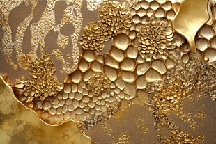 金色浮雕质感纹理艺术画面
