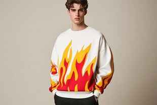 火焰图案男士时尚卫衣