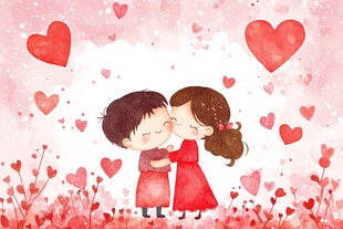 甜蜜情侣浪漫拥吻