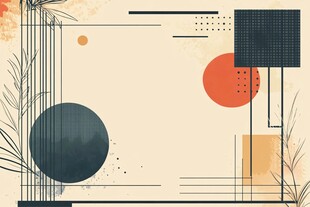 几何植物抽象背景图