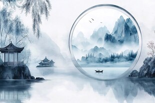 水墨山水意境图