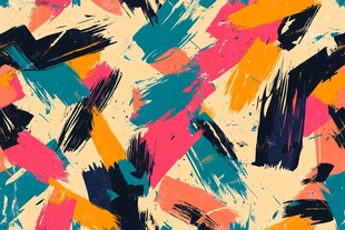 多彩笔触抽象艺术图案