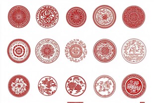 中式传统圆形吉祥纹饰图案