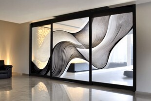 现代艺术玻璃隔断装饰空间