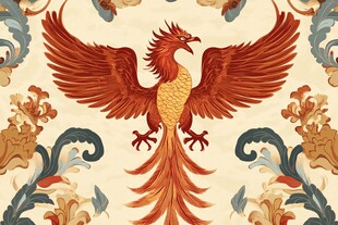 中式凤凰花纹复古图案