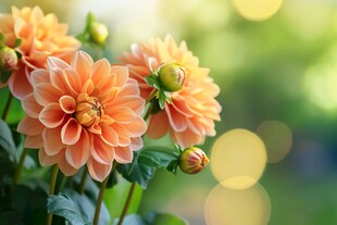 橙色大丽花绽放生机