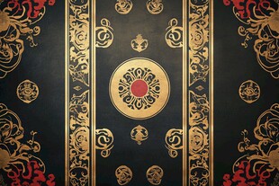 黑金中式传统华丽花纹图案