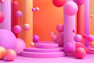 梦幻多彩几何场景展示