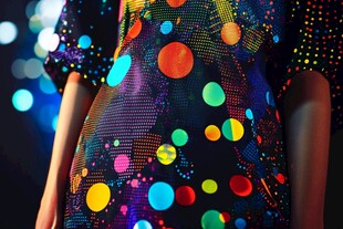 多彩波点时尚服饰特写
