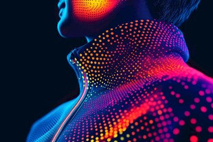 炫彩光影下的科技感人物