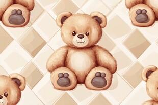 可爱小熊图案的精美壁纸