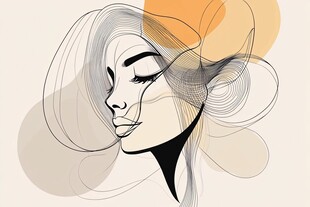 抽象线条勾勒的优雅女性