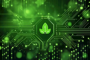 科技与环保融合的绿色背景