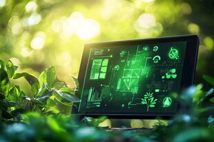 科技与自然融合的屏幕画面