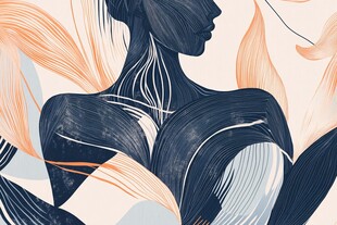 抽象风格的女性背影艺术画