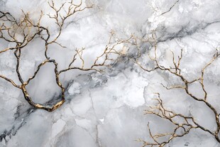 雪覆枯藤大理石纹理画面