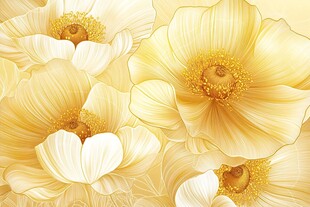 淡黄花卉图案背景图