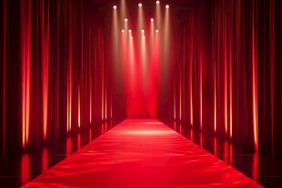 红毯通道灯光璀璨场景