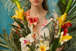 身着花衣的靓丽女性