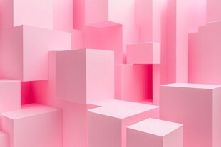 梦幻粉色立体方块背景