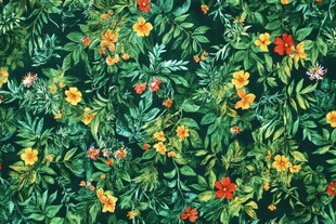 繁茂花卉绿植图案纹理