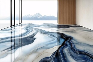 蓝白流纹大理石室内地面