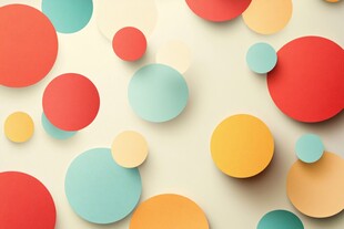 多彩圆形纸片背景图案