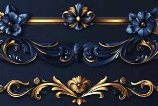 蓝金奢华复古装饰花纹