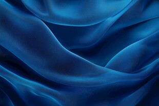 蓝色丝绸布料纹理特写