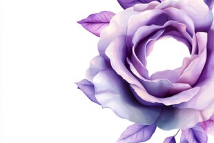 梦幻紫色玫瑰花插画