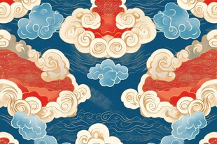 中式祥云海浪传统图案