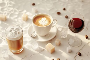 咖啡与红酒的惬意时光
