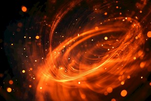 炫彩橙色光效漩涡背景图