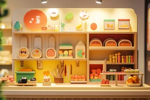 可爱温馨的儿童玩具展示架