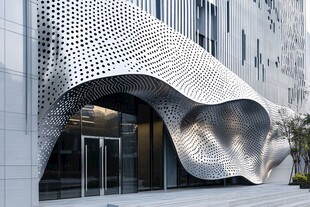 现代建筑独特穿孔金属外观