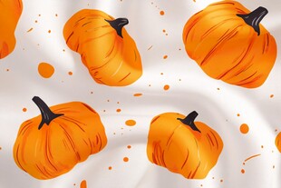 手绘橙色南瓜图案背景