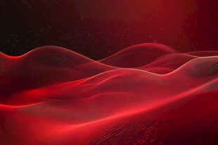 红色动感波浪科技背景图