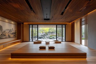 日式禅意茶室静谧空间