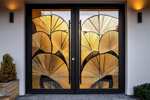 艺术玻璃双开门装饰设计