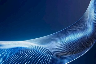 蓝色科技感流动粒子背景图