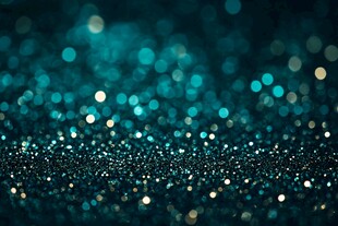 梦幻蓝绿闪烁光斑背景