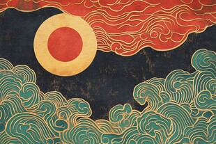 中式云日祥瑞图