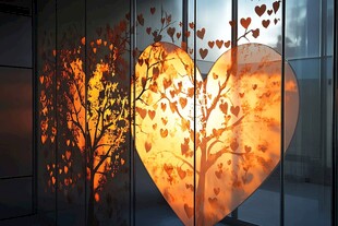 心形树影 光影中的浪漫图景