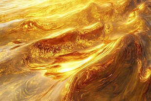 流动的金色炫彩纹理