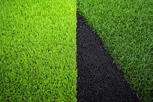 人造草坪与土壤对比图