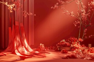 中式浪漫红景 繁花绮梦