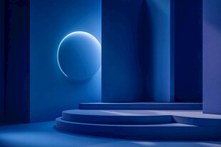 蓝色科幻风立体空间场景