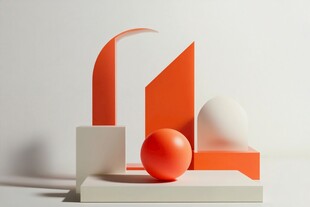 橙色几何元素创意组合